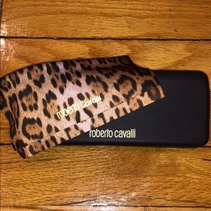 Brown and Gold Roberto Cavalier Sunglasses Case